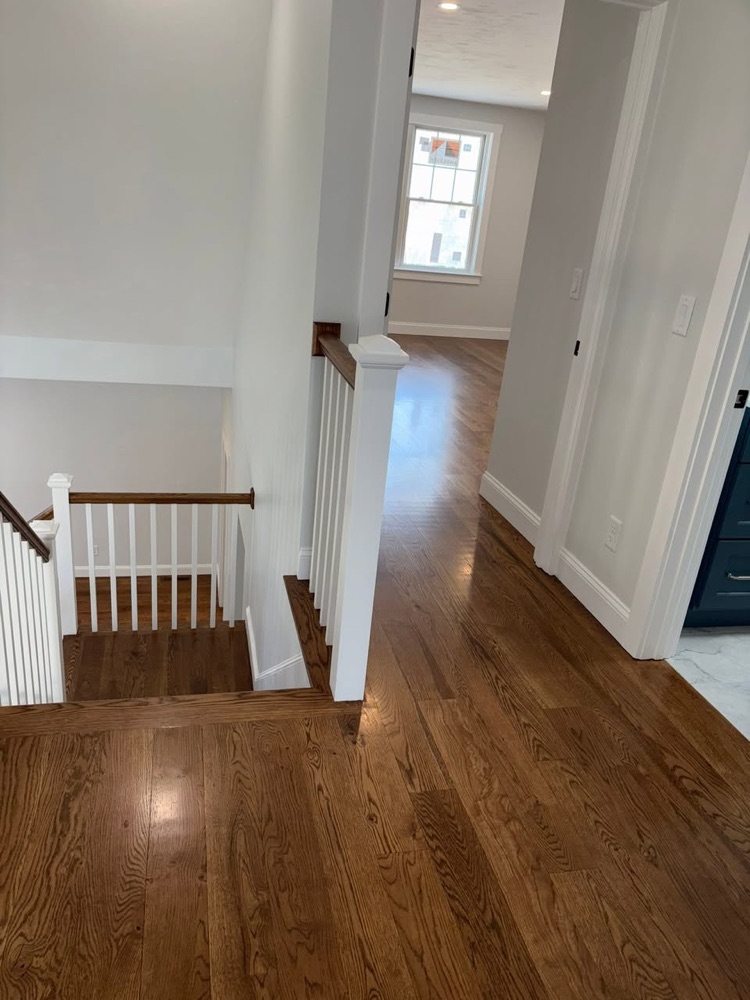 Oak hardwood hallway and staircase landing